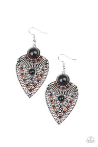 Paparazzi - Tribal Territory - Black Earrings - Paparazzi Accessories