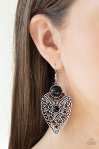 Paparazzi - Tribal Territory - Black Earrings - Paparazzi Accessories