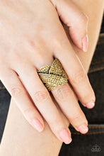 Load image into Gallery viewer, Paparazzi - Scandalous Shimmer - Brass Ring - Paparazzi Accessories