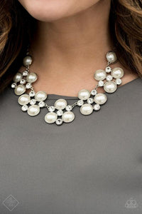 Rhinestone and Pearl Necklace -  Sleek, classy, metallic designs.