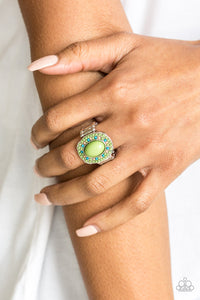Colorfully Rustic- Green Ring -Paparazzi Accessories - Paparazzi Accessories