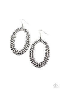 Paparazzi - Radical Razzle - White Rhinestone Earring - Paparazzi Accessories