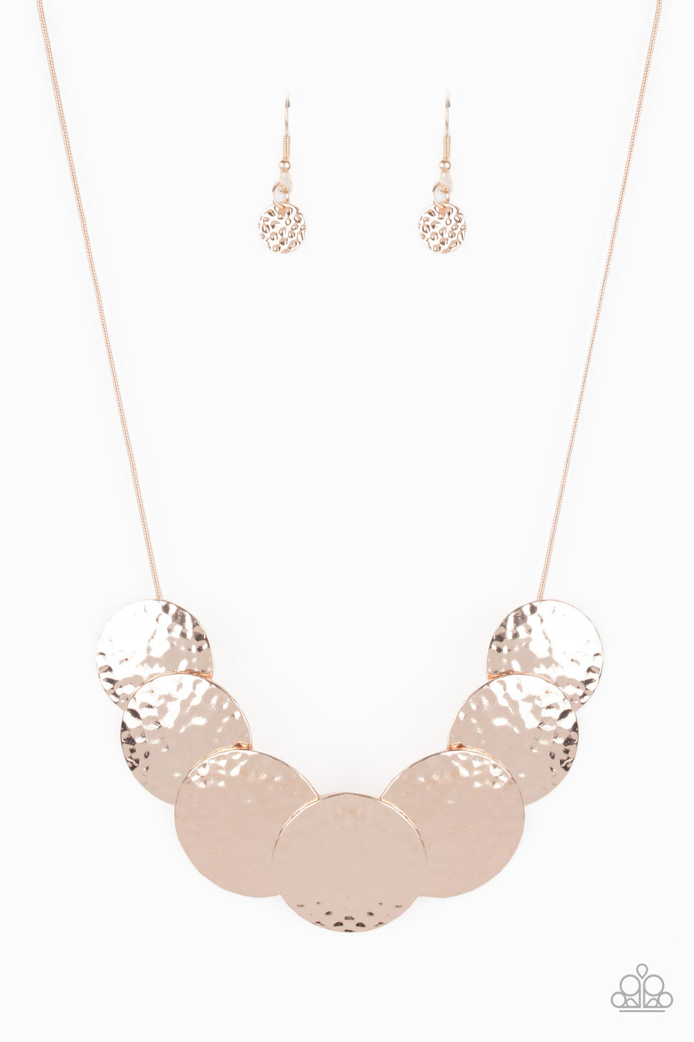 Paparazzi - RADIAL Waves - Rose Gold Necklace - Paparazzi Accessories