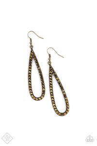 Paparazzi - Glitzy Goals - Brass Earrings - Paparazzi Accessories