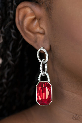 Paparazzi - Superstar Status - Red Earrings - Paparazzi Accessories