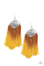 Load image into Gallery viewer, Paparazzi - DIP The Scales - Yellow Fringe Earrings - Paparazzi Accessories