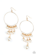 Load image into Gallery viewer, Paparazzi - Working The Room - Pearl Gold Hoop Earrings - Paparazzi Accessories