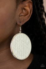 Load image into Gallery viewer, Paparazzi - Wonderfully Woven - White Earrings - Paparazzi Accessories