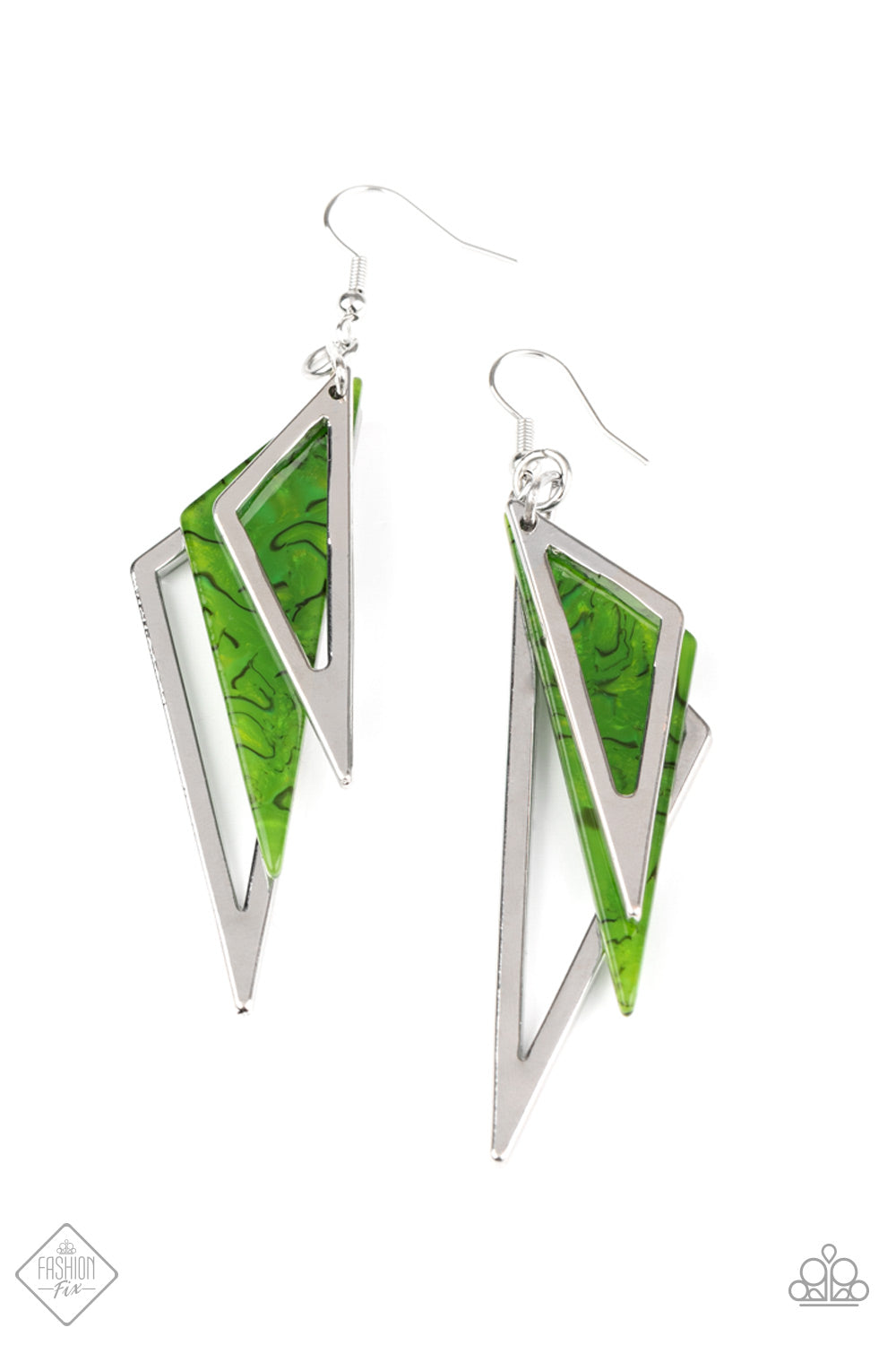 Paparazzi - Evolutionary Edge - Green Earrings | Fashion Fabulous