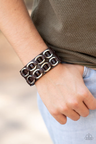 Paparazzi - Throttle It Out -  Brown Urban Bracelet - Paparazzi Accessories