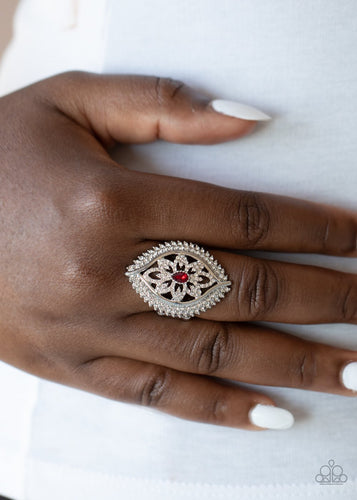 Paparazzi - Glammed Up Gardens - Red Ring - Paparazzi Accessories