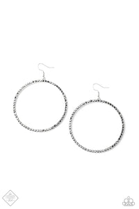 Paparazzi - Wide Curves Ahead - Silver Hoop Earrings - Paparazzi Accessories