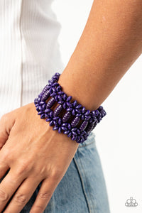 Paparazzi -  Fiji Flavor - Purple Wood Bracelet - Paparazzi Accessories