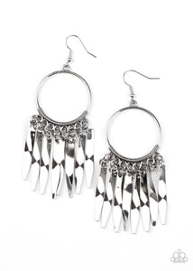 Paparazzi - Let GRIT Be! - Silver Earrings - Paparazzi Accessories