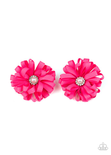 Paparazzi - Ribbon Reception - Pink Hair Clips - Paparazzi Accessories
