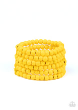 Load image into Gallery viewer, Paparazzi -Diving in Maldives - Yellow Wood Bracelet - Paparazzi Accessories