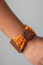 Load image into Gallery viewer, Paparazzi - Tropical Sanctuary - Orange  Floral Wood Bracelet - Paparazzi Accessories