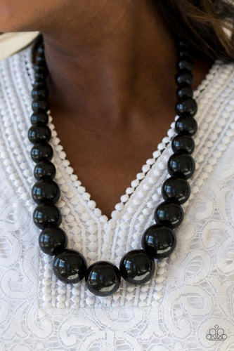 Paparazzi - Effortlessly Everglades - Black Wood Necklace - Paparazzi Accessories