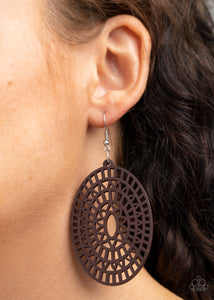 Paparazzi -   Tropical Retreat - Brown Earrings - Paparazzi Accessories