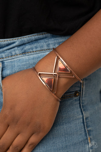 Paparazzi - Pyramid Palace - Copper Bracelet - Paparazzi Accessories