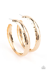 Paparazzi -  Check Out These Curves - Gold Hoop Earrings - Paparazzi Accessories