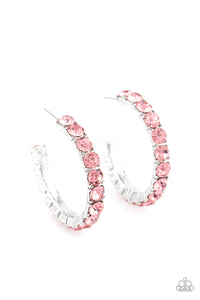 Paparazzi - CLASSY is in Session - Pink  Hoop Earrings - Paparazzi Accessories