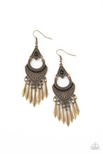 Load image into Gallery viewer, Paparazzi - Trailblazer Beam - Brass Earrings - Paparazzi Accessories