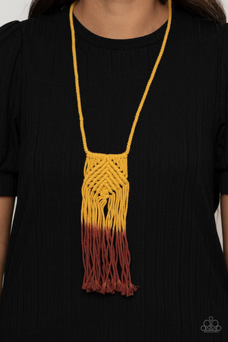 Look At MACRAME Now - Yellow Necklace - Paparazzi Accessories