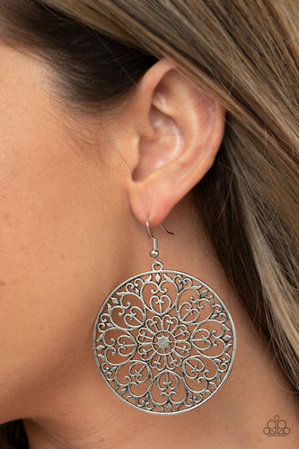 Paparazzi - Make A MANDALA Out Of You - Silver Earrings - Paparazzi Accessories