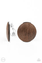 Load image into Gallery viewer, Paparazzi - WOODWORK It - Brown Clip-On Earrings - Paparazzi Accessories