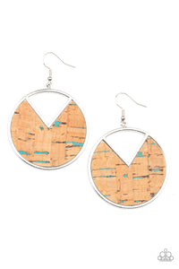 Paparazzi Paparazzi - Nod to Nature - Blue Cork Earrings Earrings