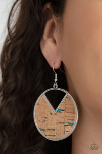 Paparazzi Paparazzi - Nod to Nature - Blue Cork Earrings Earrings