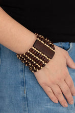 Load image into Gallery viewer, Paparazzi Paparazzi - Cayman Carnival - Brown Wood Bracelet-PRE ORDER Bracelets