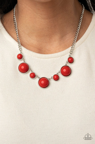 Paparazzi - Prismatically POP-tastic - Red Necklace - Paparazzi Accessories