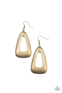 Paparazzi - Irresistibly Industrial - Brass Earrings - Paparazzi Accessories