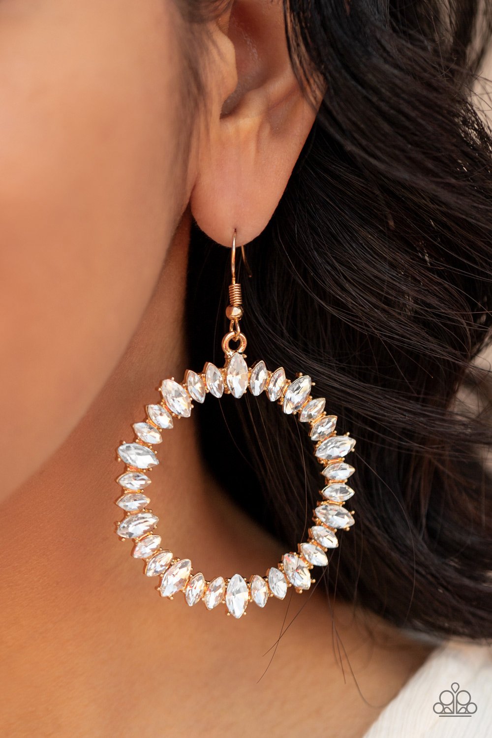 Paparazzi gold rhinestone store earrings