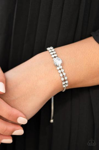 Paparazzi Paparazzi - Gorgeously Glitzy - White Rhinestone Bracelet Bracelets