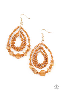 Paparazzi Paparazzi - Prana Party - Brown Earrings Jewelry