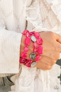 Paparazzi - Oceanside Bliss - Pink Bracelet - Paparazzi Accessories