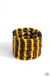 Paparazzi - R and R - Yellow Wood Bracelet