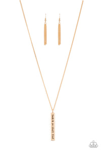 Paparazzi - Matt 7:7 - Gold Bar Necklace