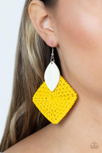 Paparazzi Paparazzi - Sabbatical WEAVE - Yellow Earrings Earrings