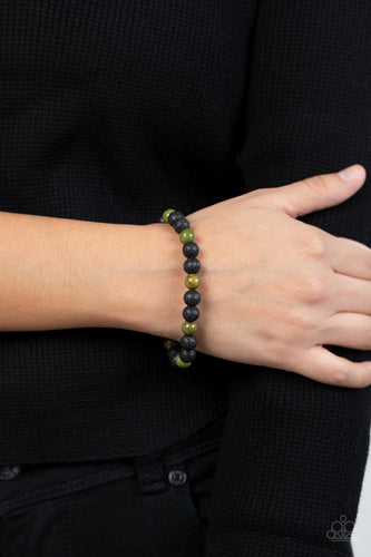 Paparazzi Paparazzi - Molten Mogul - Green Beaded Bracelet Jewelry