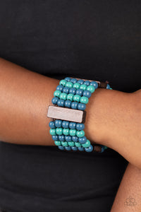 Paparazzi Paparazzi - Island Soul - Blue Wood Bracelet PRE ORDER Bracelets