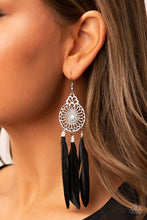 Load image into Gallery viewer, Paparazzi Paparazzi - Pretty in PLUMES - Black Feather Earrings Jewelry