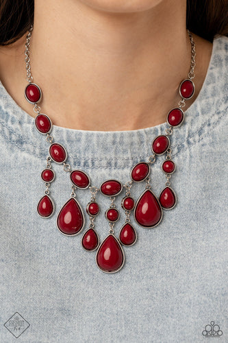 Paparazzi Paparazzi - Mediterranean Mystery - Red  Necklace Jewelry