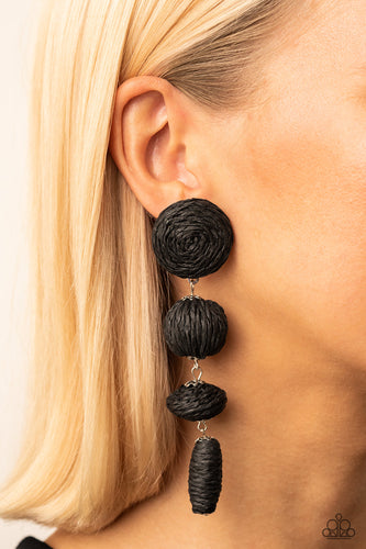 Paparazzi Paparazzi - Twine Tango - Black Earrings Jewelry