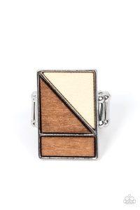 Paparazzi - Happily EVERGREEN After - Brown Wood Ring