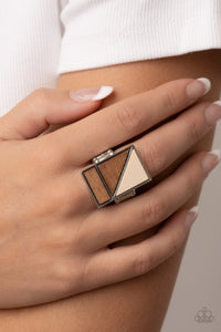Paparazzi - Happily EVERGREEN After - Brown Wood Ring