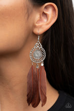 Load image into Gallery viewer, Paparazzi Paparazzi - Pretty in PLUMES - Brown Feather Earrings Jewelry
